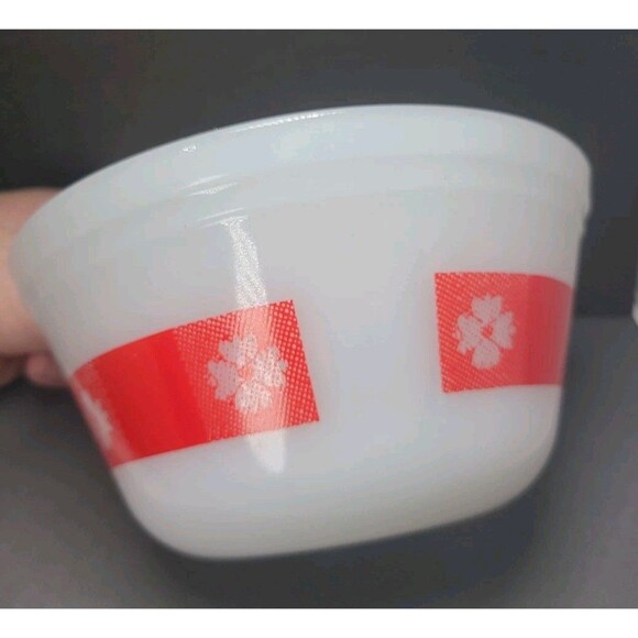 Federal White with Red Design 7" Mixing Bowl EUC - Picture 6 of 7